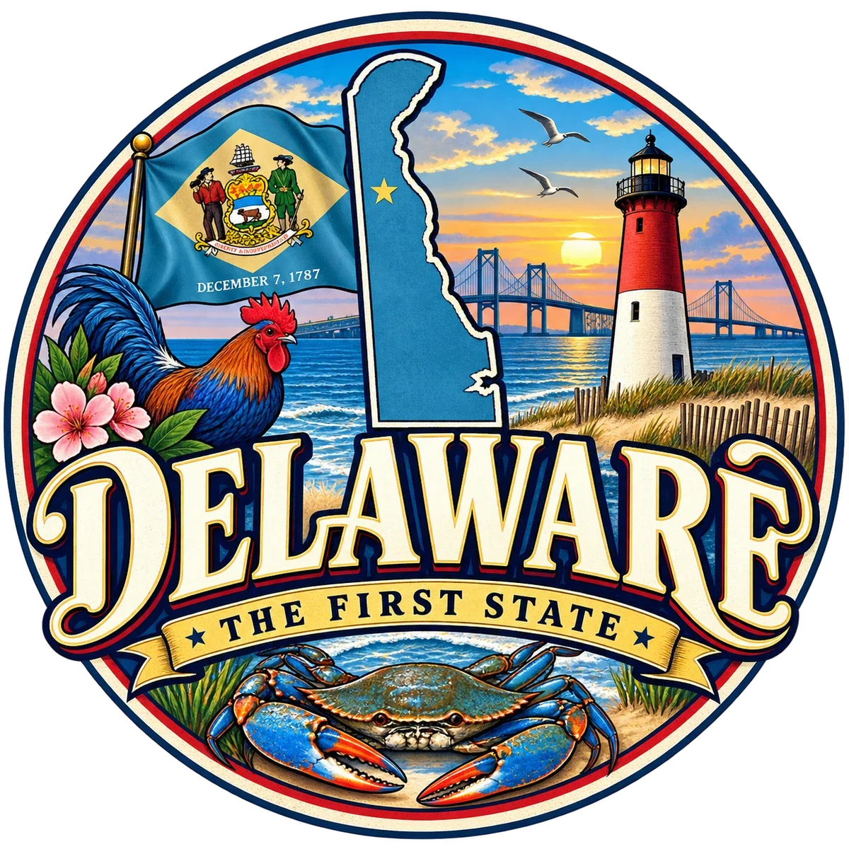State Inspired T-Shirts - Delaware