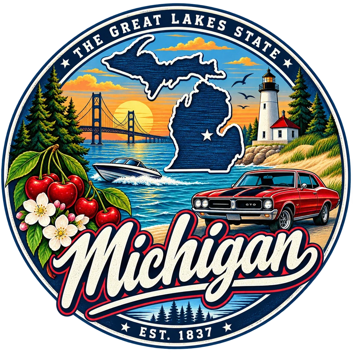 State Inspired T-Shirts - Michigan