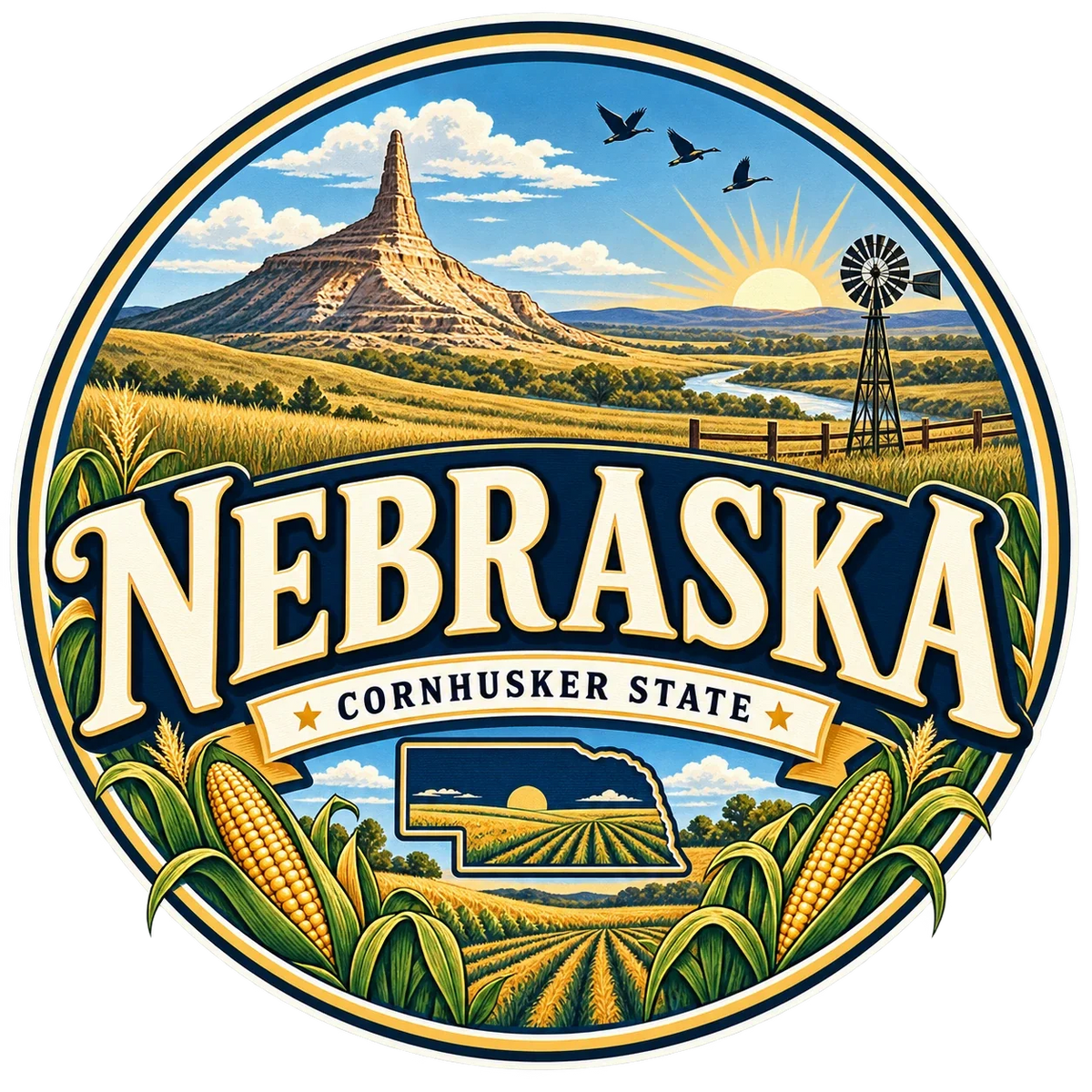 State Inspired T-Shirts - Nebraska