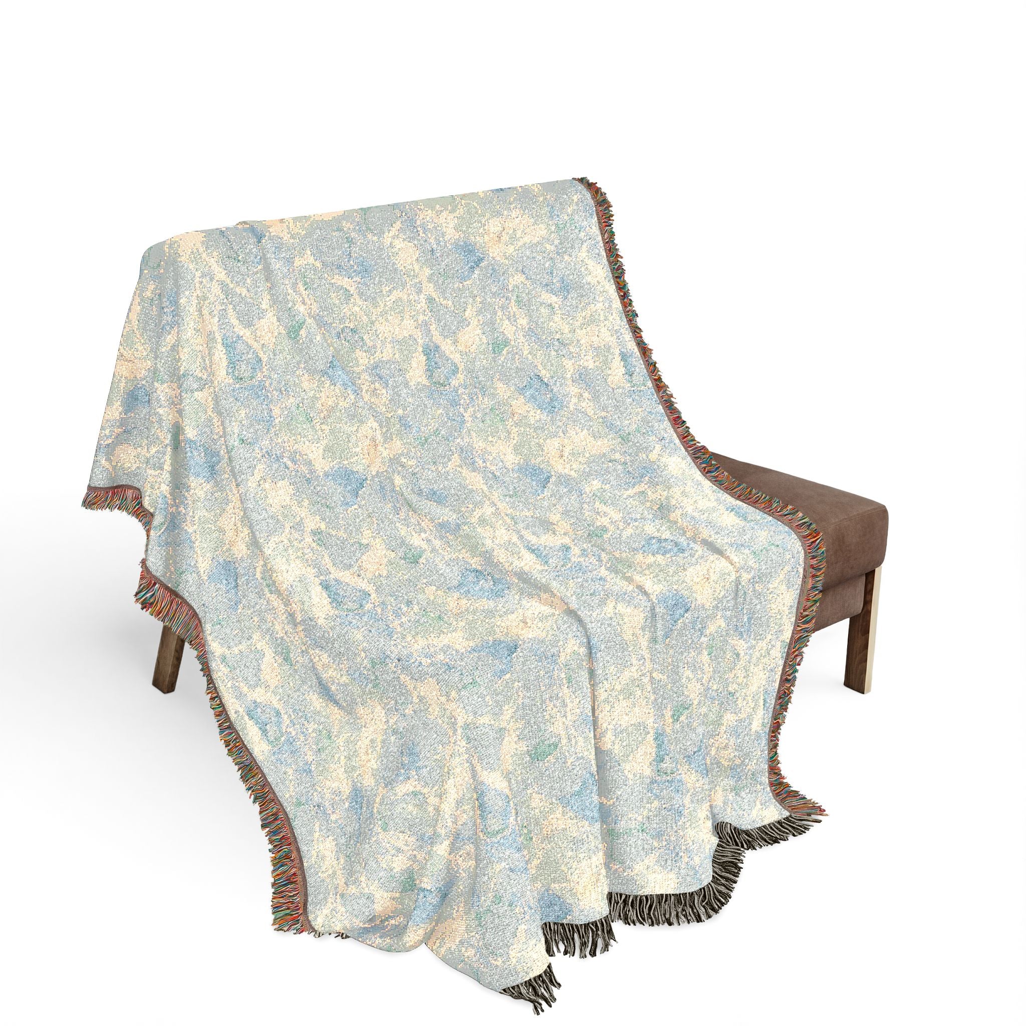 Maddison Shores Sea Glass Watercolor Woven Beach Blanket