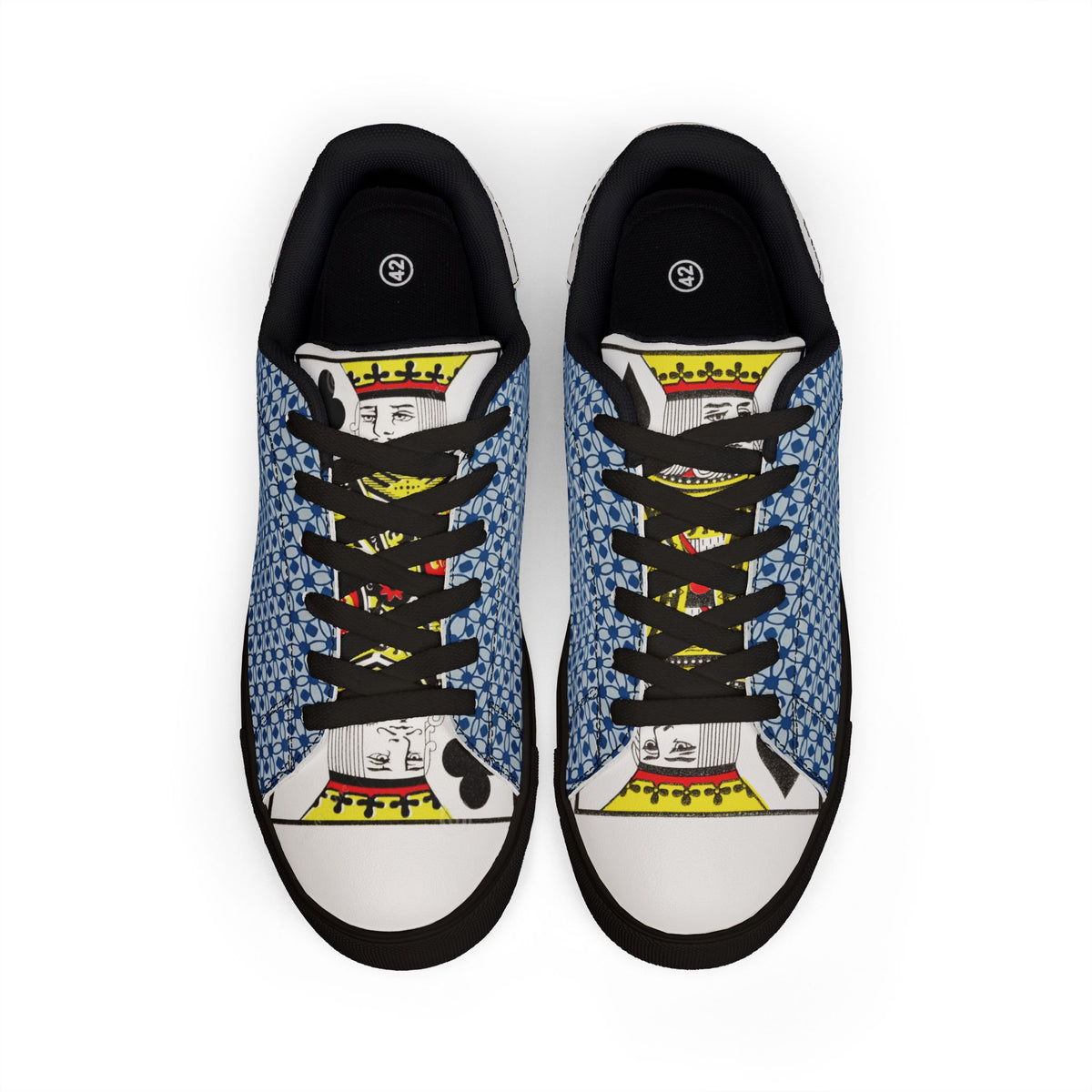 Pocket Kings Men's Low-Top Leather Sneakers (Blue/Black)