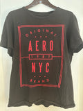 Vintage Aeropostale AERO NYC 1987 Black Graphic T-Shirt – Red Logo Tee