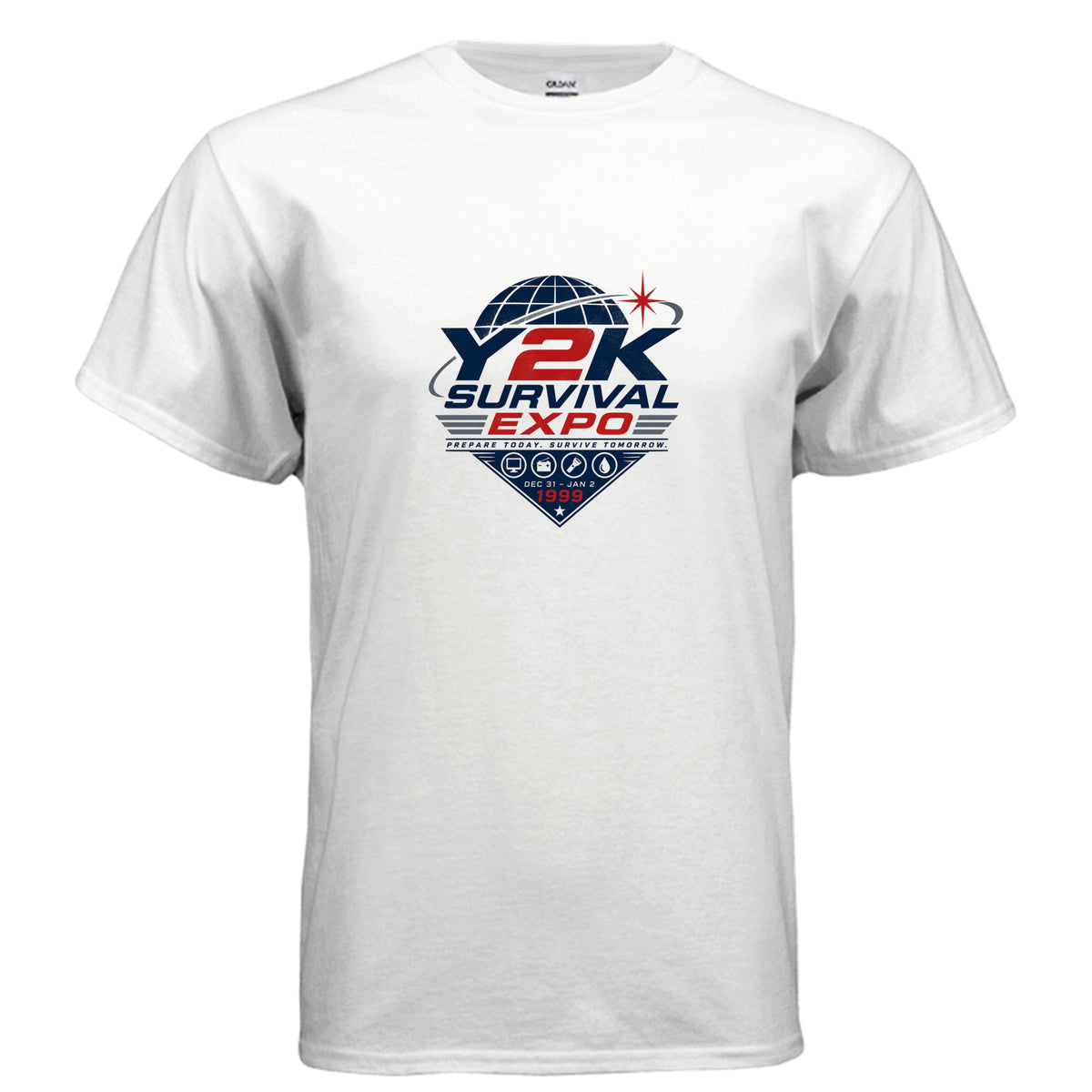 Y2K Survival Expo 1999 Retro Apocalypse Graphic T-Shirt