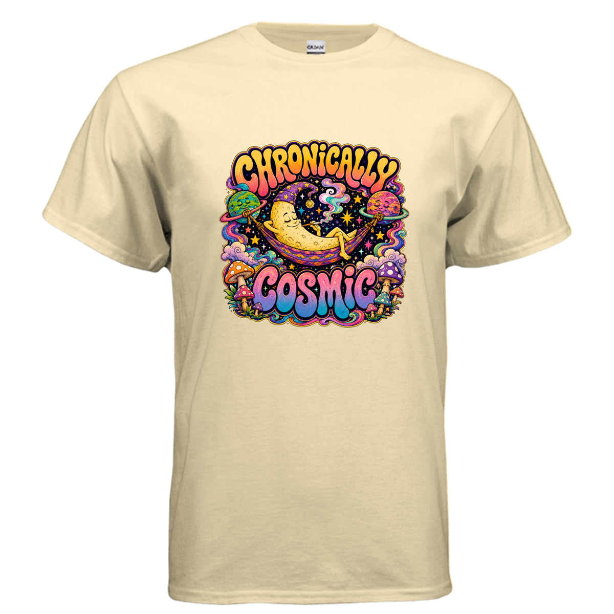 Chronically Cosmic Retro Space Mushroom Tee